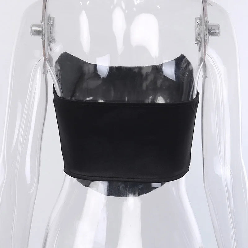 Ärmelloses schulterfreies modisches sexy Korsett Crop Top Weste Damenunterwäsche rückenfreies Bustier Top Solid