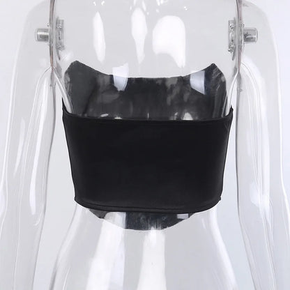 Ärmelloses schulterfreies modisches sexy Korsett Crop Top Weste Damenunterwäsche rückenfreies Bustier Top Solid