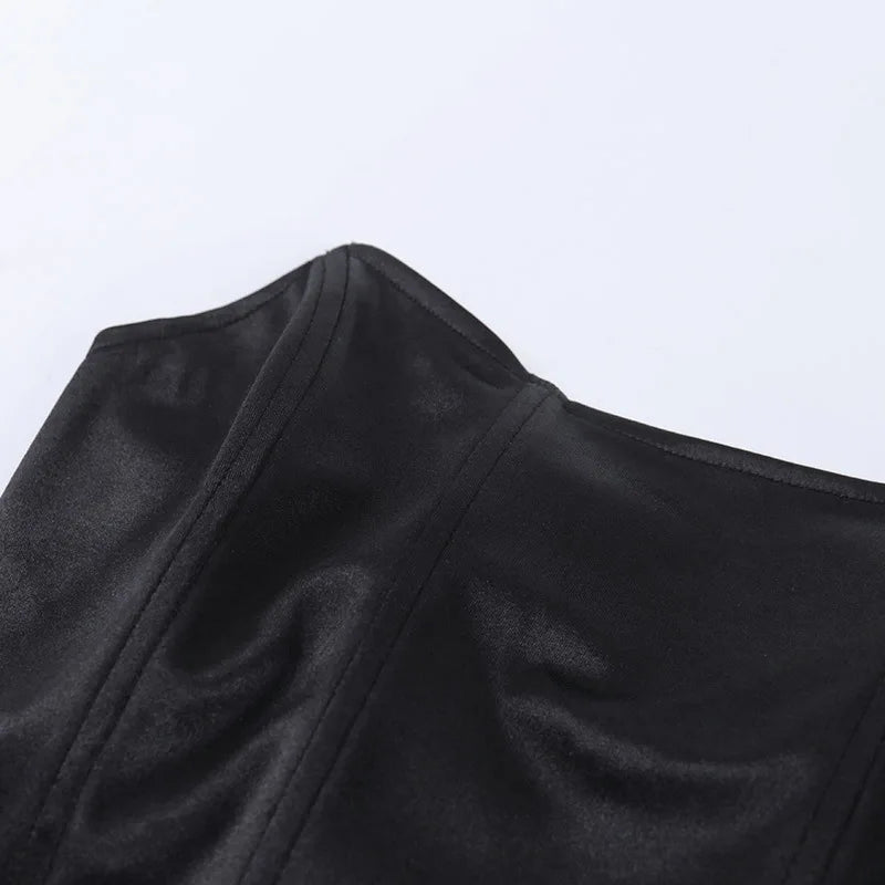 Ärmelloses schulterfreies modisches sexy Korsett Crop Top Weste Damenunterwäsche rückenfreies Bustier Top Solid