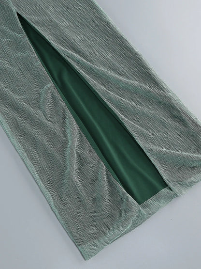 Sexy One-Shoulder Drapiertes Glitzer-Kleid Lang Damen Braun Korsett Glitzernd Rückenfrei Eng Anliegend Maxi-Kleider Abendgesellschaft Ballkleider