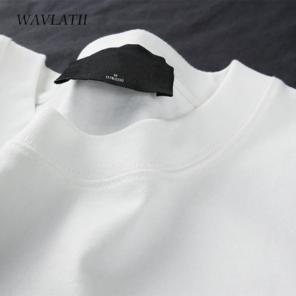 WAVLATII Übergroße Sommer-T-Shirts für Frauen und Männer, braun, lässig, weiblich, koreanische Streetwear-Tees, Unisex, Basic, einfarbig, junge, coole Oberteile