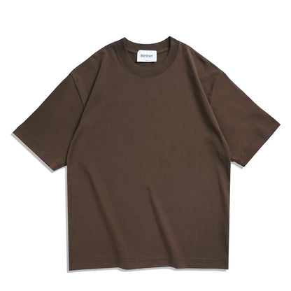 WAVLATII Übergroße Sommer-T-Shirts für Frauen und Männer, braun, lässig, weiblich, koreanische Streetwear-Tees, Unisex, Basic, einfarbig, junge, coole Oberteile