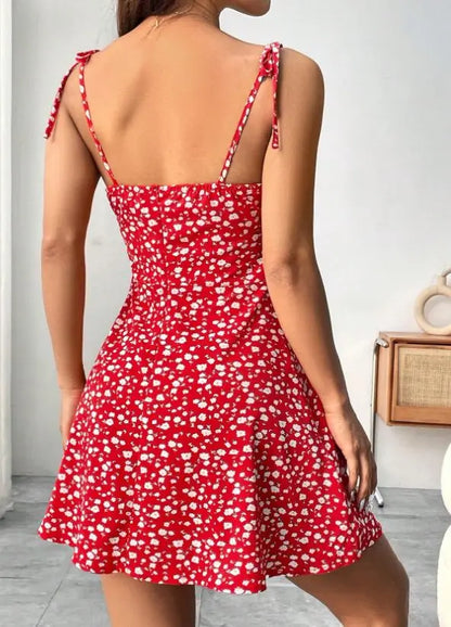 Neue Damen Sommer Blumen Spaghettiträger Sexy Kleider, Minikleid, Strandkleid, Damenbekleidung, Kurze Kleider, Kleidung, Sonnenkleid