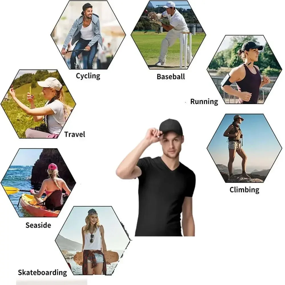 1PC Unisex Cotton Baseball Cap - Adjustable Black Sports Hat for Casual & Summer Outdoor Activities