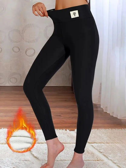 Winter dicke warme Leggings für Damen Lammkaschmir-Jogginghosen Hohe Taille Fleece Elastische Strumpfhose Warme Strumpfhose Hose Schlanke Samt-Leggings