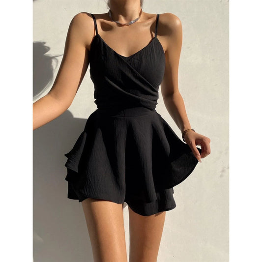 Sommerkleider Sexy Outfits 2023 Übergröße Einfarbig Träger Sexy Sommerkleider Weibliche Vintage Freizeit Strandkleider