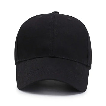 1PC Unisex Cotton Baseball Cap - Adjustable Black Sports Hat for Casual & Summer Outdoor Activities