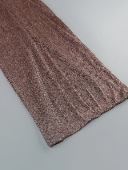 Sexy One-Shoulder Drapiertes Glitzer-Kleid Lang Damen Braun Korsett Glitzernd Rückenfrei Eng Anliegend Maxi-Kleider Abendgesellschaft Ballkleider